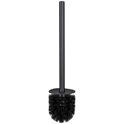 WC-Garnitur WENKO "Turbo-Loc Carpino", schwarz, B:9,5cm H:35cm L:10cm, Kunststoff, Metall, Reinigungsbürsten, schwarz, Befestigen ohne Bohren
