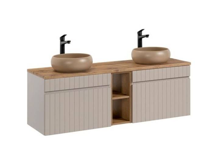 Meubles double vasques à poser + 1 élément - 140 cm - Emblematic Cashmere