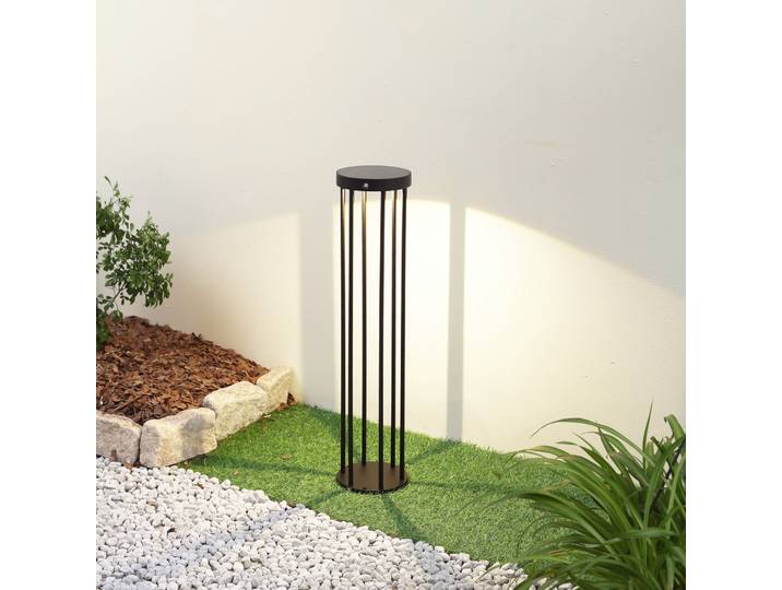 Evelis Cellule solaire Lampe W/Capteur Noir - Lucande - Terrasse - Moderne - Aluminium - Rond
