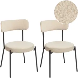 ESSZIMMERSTUHL 2er-Set Bouclé Helles Beige Allison