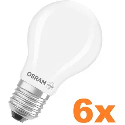 6er Sparpack Osram E27 BASE Classic LED Lampe Warmweiß 4W wie 40W