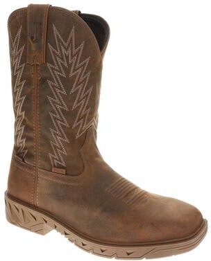 "Justin Boots Prodigy 11"" Square Steel Toe - Mens 14 Brown Boot D"