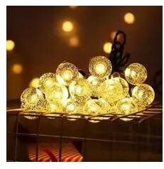 Inspired Finds USB Battery Crystal Globe String Lights Decorative Outdoor Waterproof Fairy Lighting (10 20 40 LED) warm battery 19.69ft 40 Leds