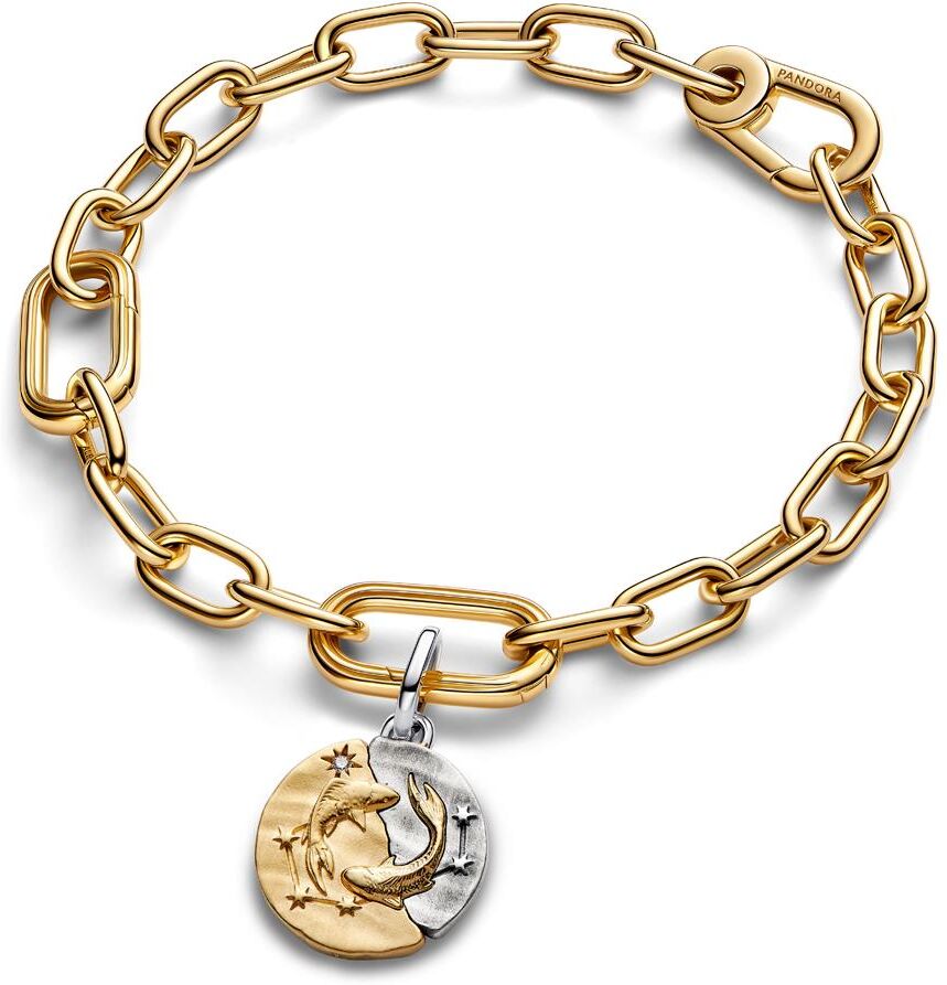 PANDORA Talisman Fische Medaillon Charm silber-gold