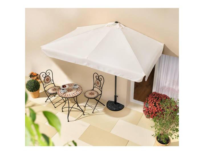 Sonnenschirm BHT 228x255x134cm UV-Beständig Naturfarben