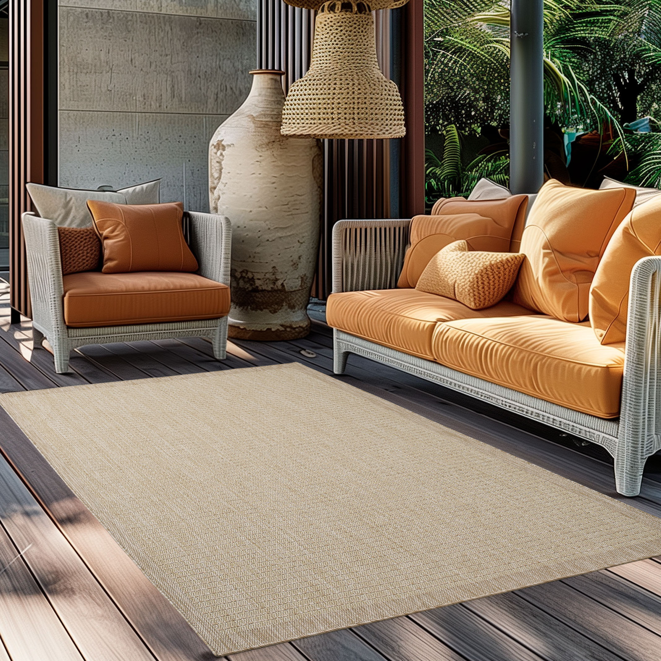 Outdoorteppich AYYILDIZ TEPPICHE "GIZA 1410, auch als Läufer und Rund", beige, B:240cm H:3mm L:340cm, Polypropylen, Teppiche, Outdoorteppich, Läufer, In- und Outdoor, Wetterfest, Wasserabweisend, robust beige B : 240cm 1 Stk., 3mm, L: 340cm