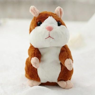 Inspire Select Talking Hamster Plush Toy Voice Repeater & Nodding Doll, Funny Interactive Kids Gift For Toddlers, Soothing Play Pal brown