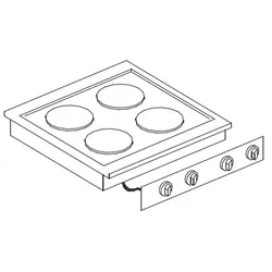 CombiSteel Einbau-Elektroherd 4 Platten – 8,2 kW, Kochzonen 220 & 180 mm