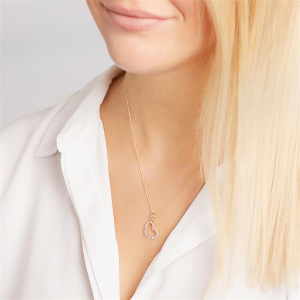 Unique Goldkette und Herzanhänger aus 333er Gold Zirkonia gold