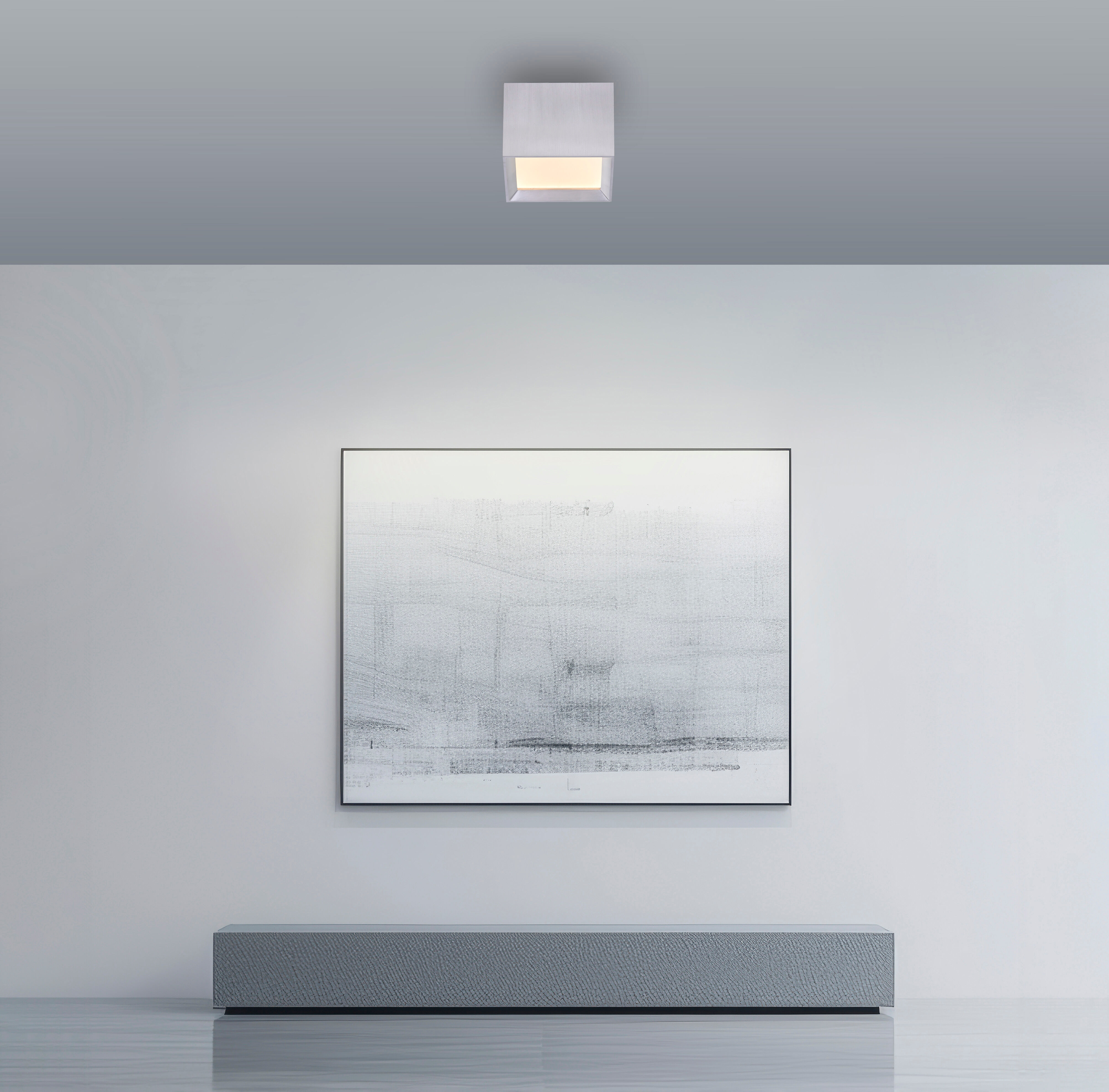NEUHAUS PURE LED Deckenleuchte "PURE Manhattan", silber (stone), 1, H: 11cm, 1 Stk., Leuchten, Stufenloses dimmen per Funk-Fernbedienung, CCT, Multicolor, LED Deckenleuchte