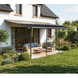 Palram - Canopia Sierra Cabrio 1024 | Aluminium Terrassenüberdachung | 3x7,4 m - Anthrazit