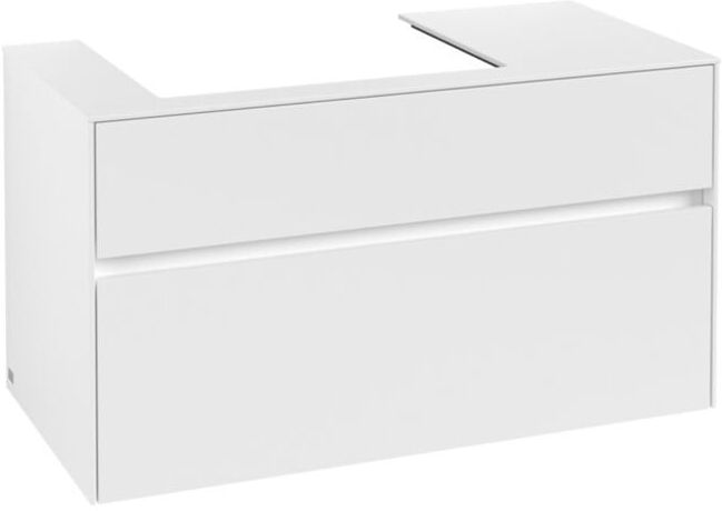 V&B; Meuble sous lavabo Collaro 100x54,8x50cm, lavabo à gauche, blanc mat ; Villeroy & Boch (C01700MS)