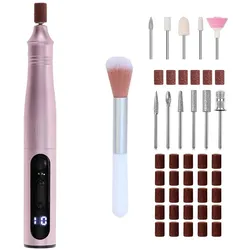 Adler AD 2181 Elektrischer Nagelfräser Set für Maniküre und Pediküre, Nagelfeile Rosa