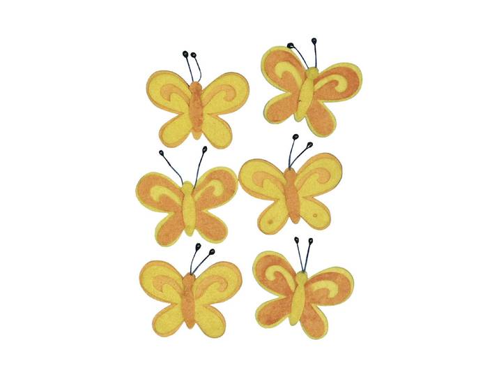 Rayher Filz-Schmetterling Orange 5 cm 6 Stück