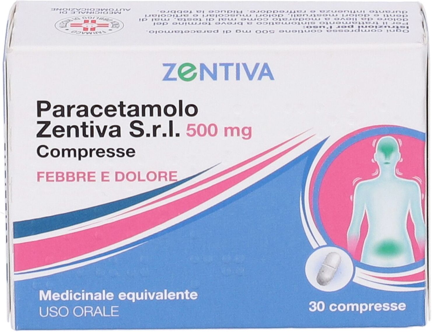 ZENTIVA ITALIA Srl Zentiva, Paracetamolo 500 mg Febbre e Dolore, 30 Compresse