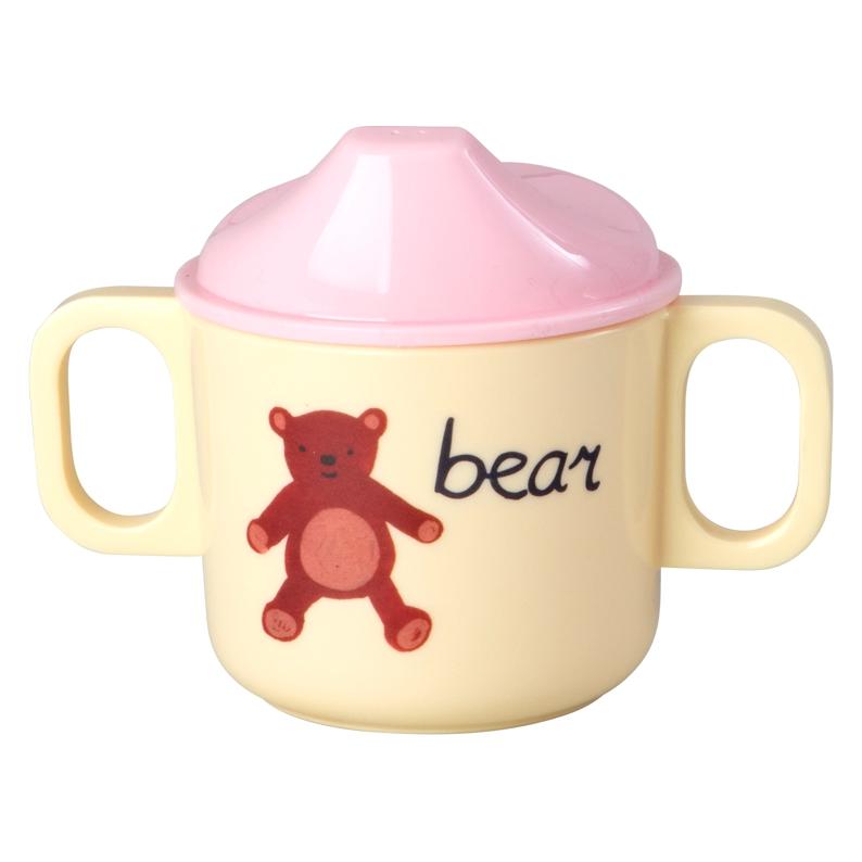 Rice - Melamine 2 Handle Baby Cup with ABCPrint - Pink - 250 ml (BABCU-2HABCI)