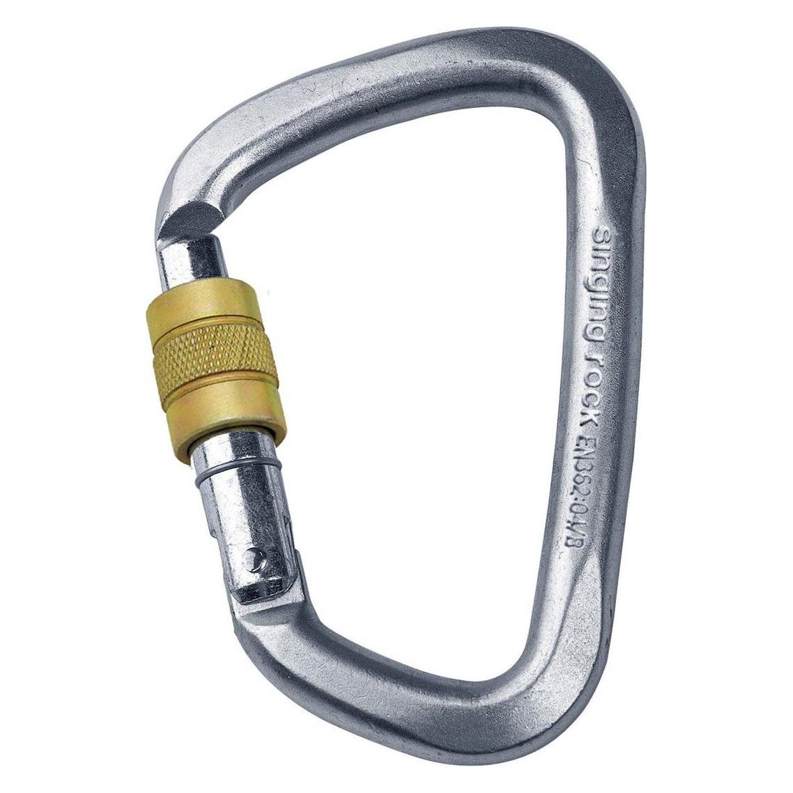 Singing Rock D Screwlock Stahl-Schraubkarabiner (K4080ZO)