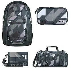 Coocazoo Mate Dark Race Schulrucksack Set 4tlg