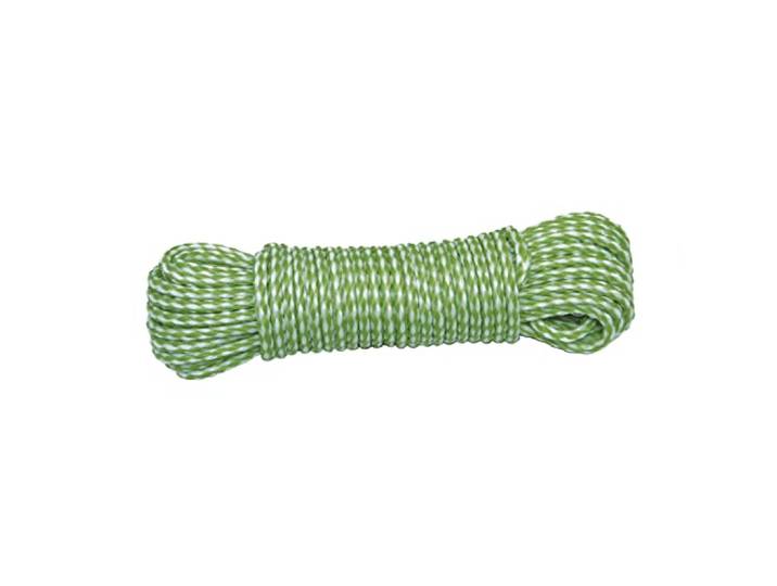 Amig - Groen en wit gevlochten plastic touw model 20120 - Multifunctioneel polypropyleenkoord voor waslijnen, het vastmaken van zeilen, tuinieren, landbouw of vissen - Afmetingen: Ø 4 mm x 10 m