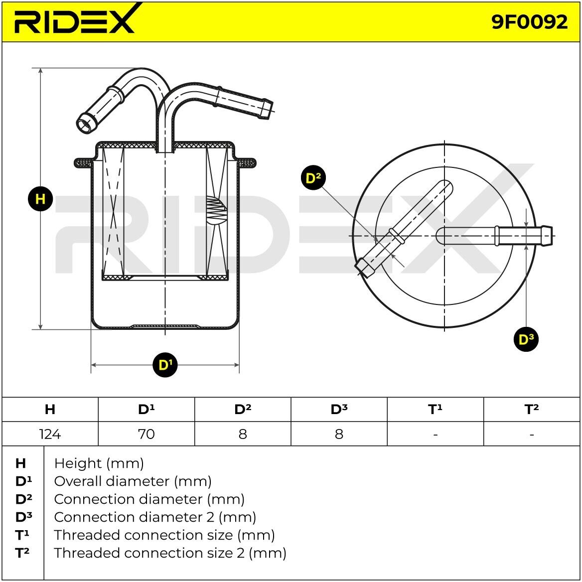 RIDEX 9F0092 Fuel filter