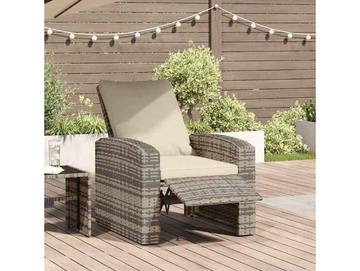 Brun Meuble d'extérieur - JILLE'S® (1 pcs) Fauteuil inclinable de jardin - avec coussins marron clair rotin 74x80 518466