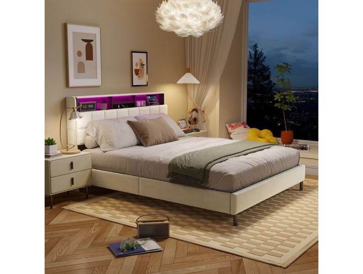 Lit avec coffre de rangement 140 x 200 cm lit rembourré tête de lit lit rembourré avec sommier à lattes STRUCTURE DE LIT