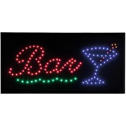 Securit® LED-Leuchtschild "Bar" – RGB LED Licht mit verschiedenen Programmen – 220 V AC Adapter – 130cm Kabel