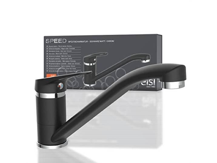 EISL Speed NI182SCR-B Robinet de cuisine\, robinet d'évier\, robinet de cuisine\, chromé/noir