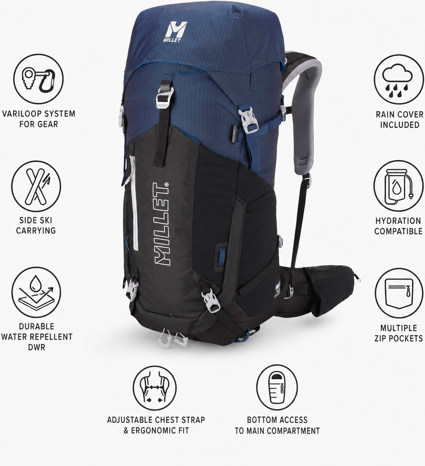 Millet  - Ubic 40L Women E-Black Dark Blue - Sac à dos