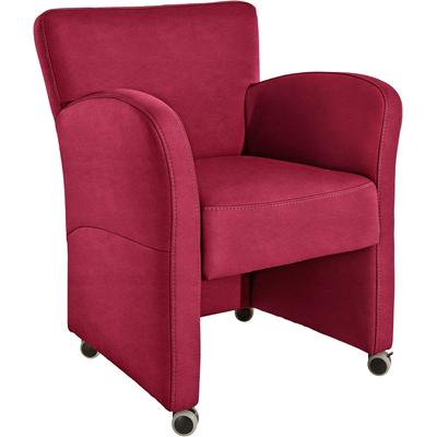 Sessel EXXPO - SOFA FASHION "Cortado, Loungesessel auf Rollen, schmale Armlehnen, bequem", rot, B:66cm, Sessel, Sessel, Breite 66 cm