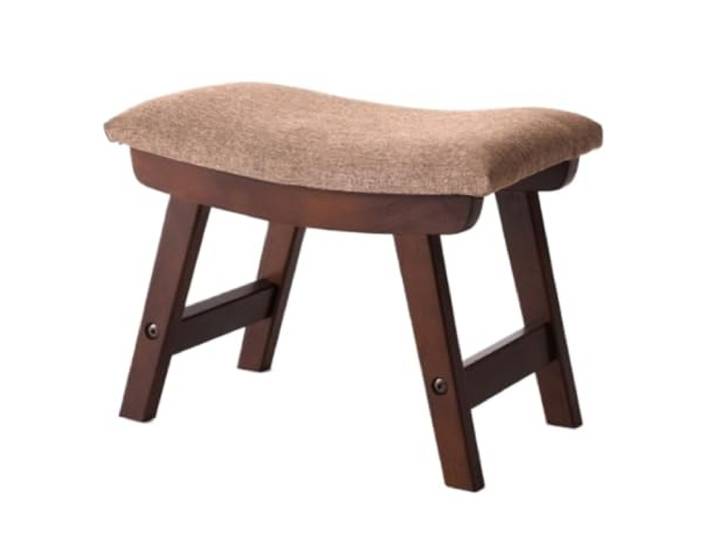 DANNMPX Sitzhocker Wohnzimmer Holz-Fußhocker Hat Vier rutschfeste Abstandshalter for Wohnzimmer Und Schlafzimmer Zusätzliche Sitzplätze(Khaki)