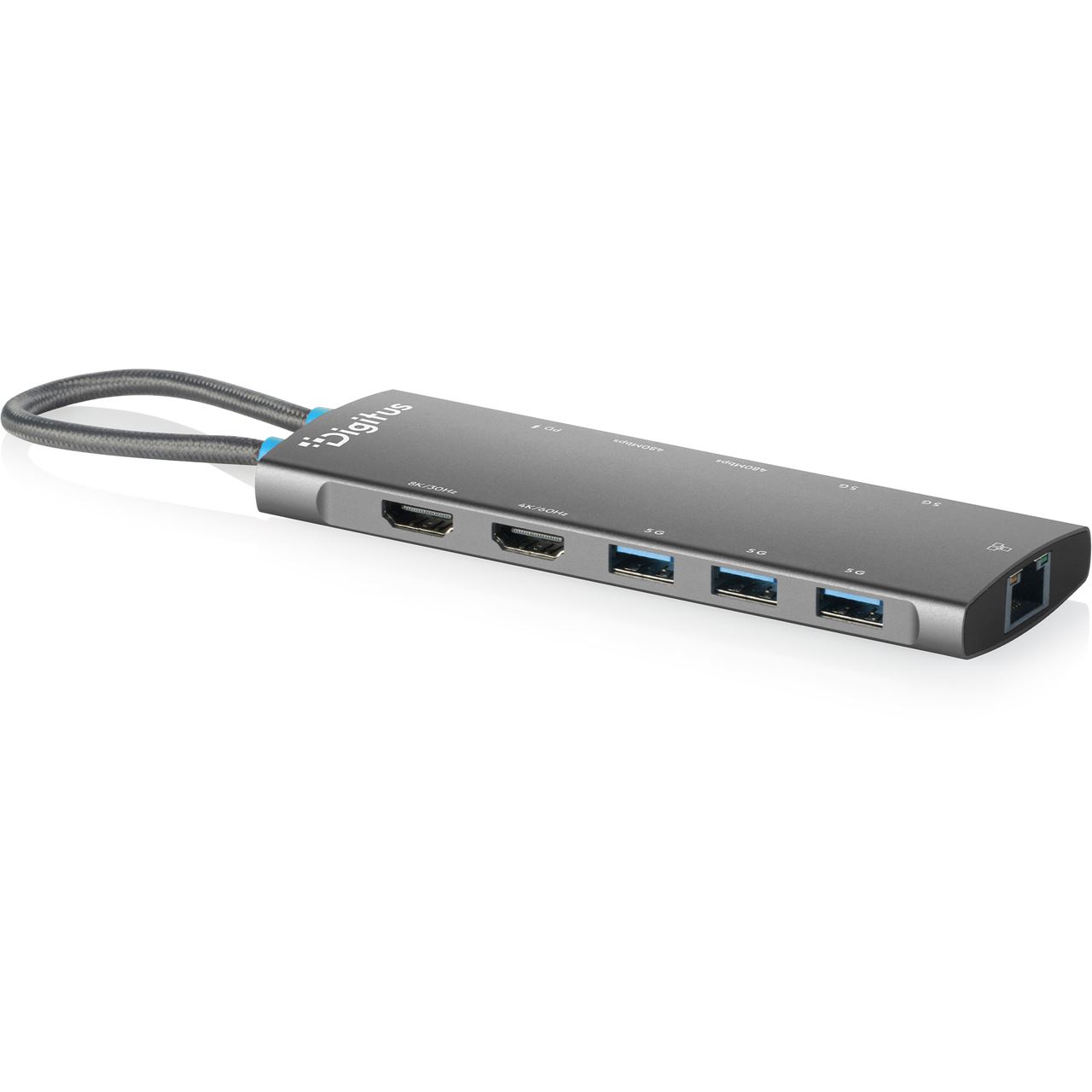 Digitus USB-C Docking Station, 11-Port, 2x HDMI, USB, RJ455