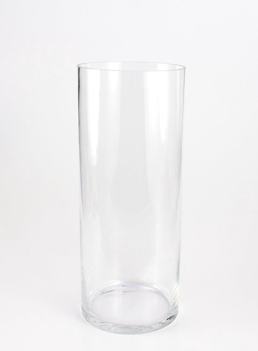 Handgemaakte glazen cilinder vaas voor woonkamer decoratie, helder, Hoogte: 50 cm
