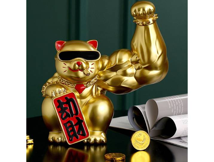 Brassard Kirin Mpcat pour décoration créative, bras géant, muscle vigoureux, chat porte-bonheur, maison, salon, cadeau