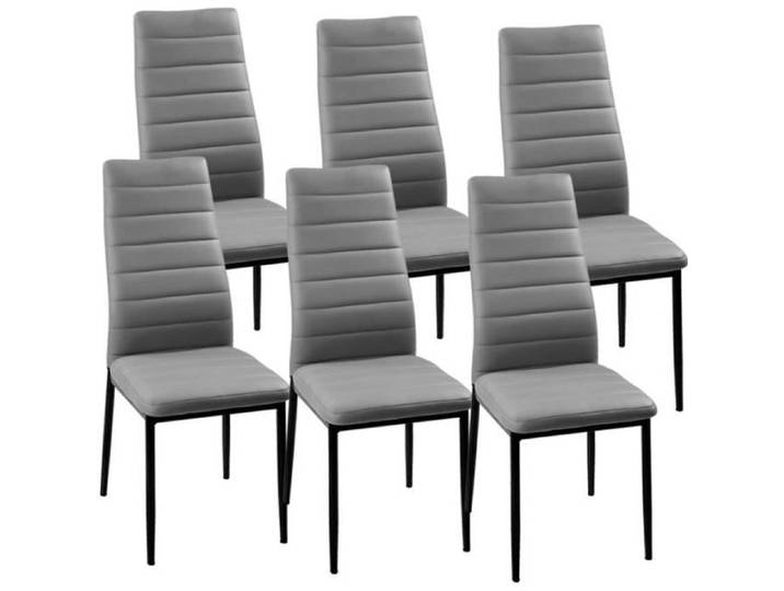 LOT DE 6 CHAISES GRIS IRIS