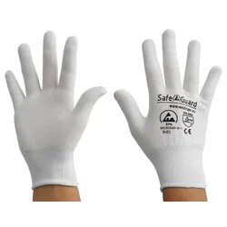 SAFEGUARD ESD-Handschuh, weiß, ohne Beschichtung, S