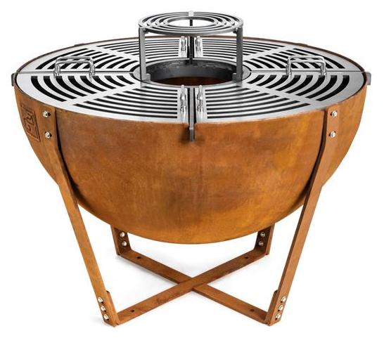 Ohio Cortenstahl Grill mit 100 cm Rost, 1 cm Stärke, als Feuerstelle nutzbar