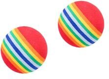 Inspire Select Rainbow EVA Pet Ball Toy Interactive Rattle Training Ball For Cats & Small Dogs 2 Pcs