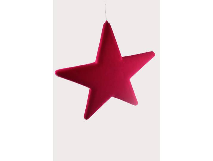Dekostern AM DESIGN mit Flock, Kunststoff, 50 cm Höhe , pink (dunkelrot), B:50cm H:50cm T:4cm, Kunststoff, Dekosterne, Dekostern, für klassische Weihnachtsstimmung und elegante Festlichkeit
