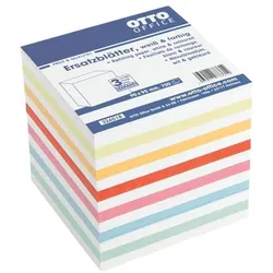 OTTO Office Ersatzblätter für Zettelbox weiß und farbig weiß, 9x9 cm