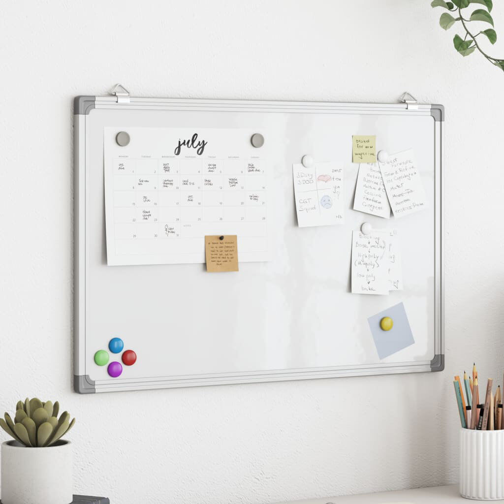 Metro Magnetic Whiteboard 1.7 Cm Aluminium White 80 cm x 60cm x 1.7cm