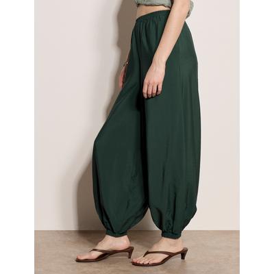 Stoffhose APRICOT "Lässige Ballonhose", Damen, Gr. XL (42), N-Gr, grün, gewebt, Obermaterial: 87% Viskose LENZING ECOVERO CV LenzEcov. 13% Nylon NY., uni, Hosen Stoffhose, mit elastischem Bund