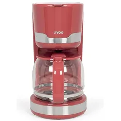 Livoo Elektrische Kaffeemaschine, Filterkaffeemaschine, Rot