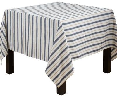 Saro Lifestyle Classic Stripe Tablecloth - Farmhouse Woven Stripe Tablecloth for Dining Room & Everyday Entertaining