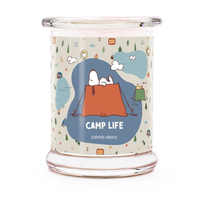 Peanuts Geurkaars Pillar Multicolour Abstract met Glas en Textiel