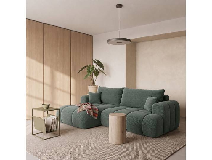 Friderik-EU Ecksofa TREVIO L-Form mit Schlaffunktion, mit Bettfunktion und Bettkasten, Wolken-Design, Made in Europe