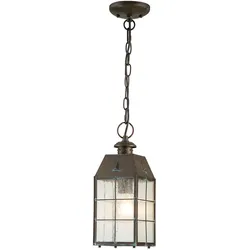 Pendellampe Hängeleuchte Außenleuchte Deckenleuchte Messing Glas D 14 cm IP44
