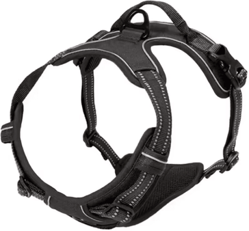 Inspire Picks No Pull Front Clip Dog Harness Heavy Duty Reflective Control Vest black l