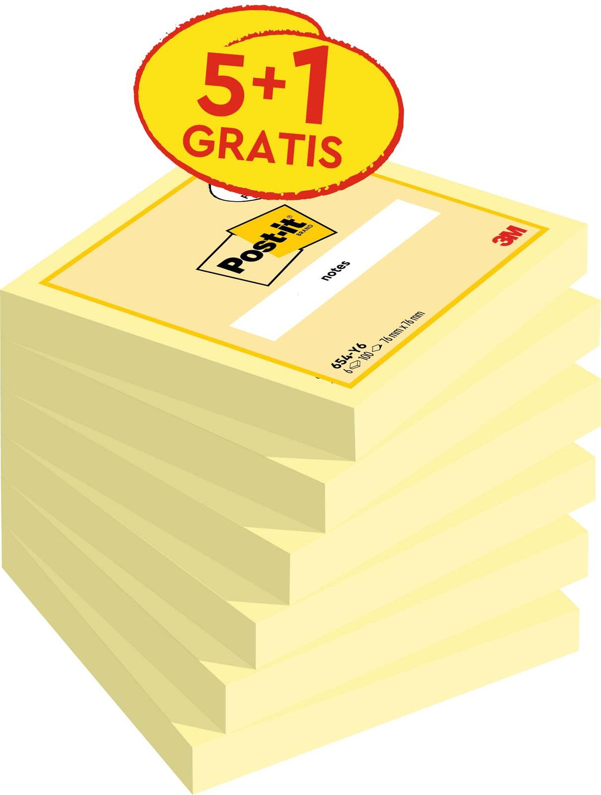 Post-it® Notes 654 Haftnotizen 7,6 x 7,6 cm 654Y6