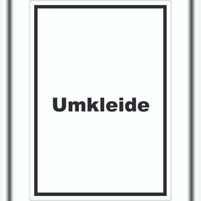 HB-Druck Umkleide Aufkleber mit Text Ankleide Kabine hochkant A2 (420x594mm)
